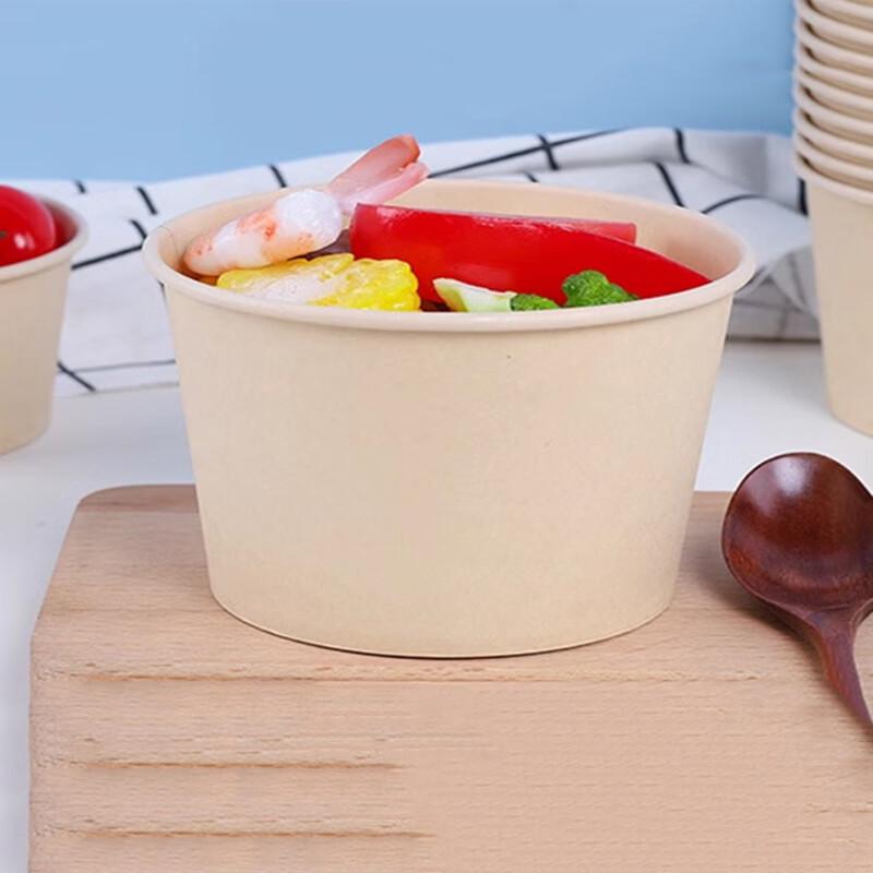 FanShun Disposable Natural Color Paper Bowls 460ml