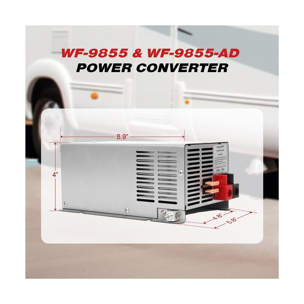 WF-9855-AD,55 Amp RV Power Converter for 12 Volt Lead-acid battery batteries