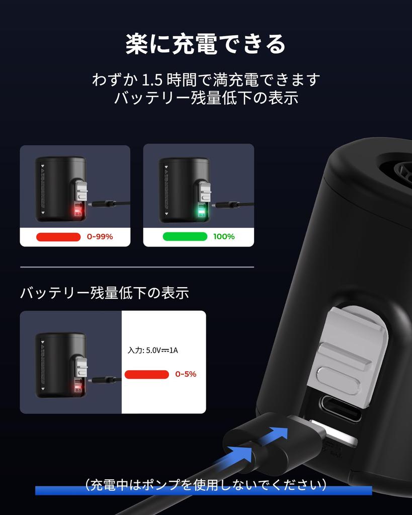 FLEXTAILGEAR TINY PUMP 2 Portable Electric Air Pump, Lightweight, 4Kpa, Type-C Rechargeable, 800mAh, Inflates and Deflates Pool Floats, Compression Ba