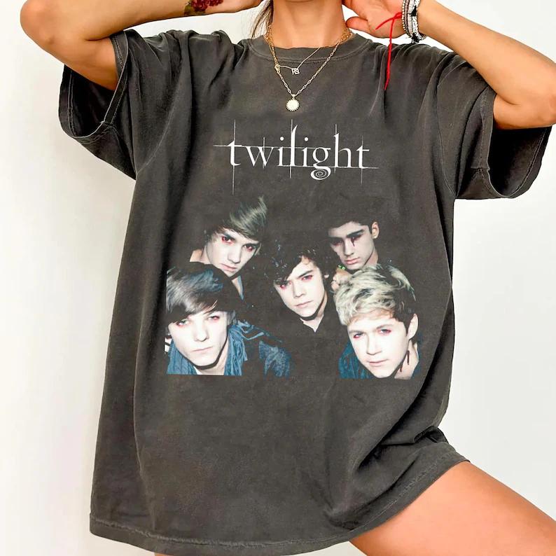 Comfort Colors Twilight One Direction Vintage T-Shirt, Gift for Women and Unisex Unisex Heavy Cotton Tee S