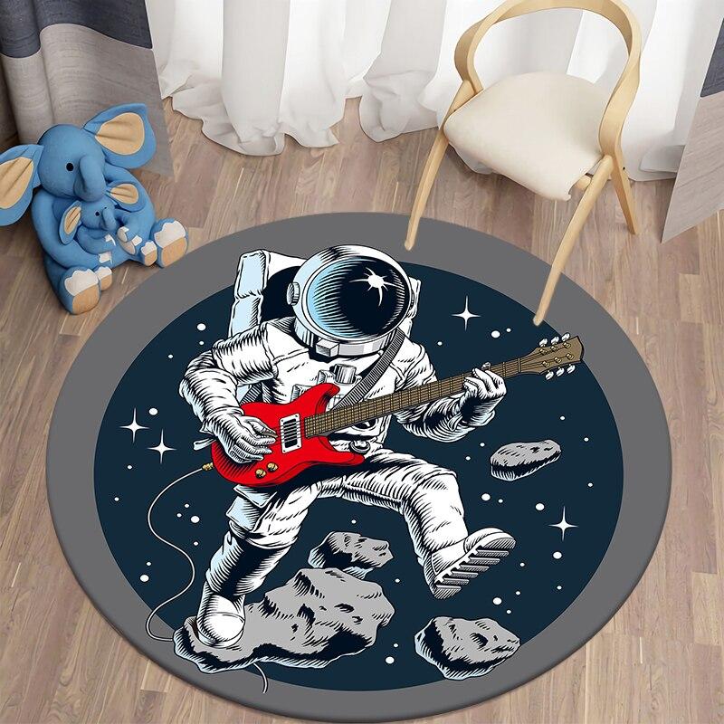 Astronaut Round Carpet for Living Room Rugs Bath Mat Area Rug Doormat Bedroom Children Carpet Alfombra Non-slip Floor Mat
