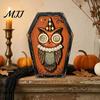 Fall Home Decor for Tables Vintage Halloween Wooden Decor, Cat Mummy Skeleton Figurines, Festive Tabletop Farmhouse Centerpiece Shelf Mantel