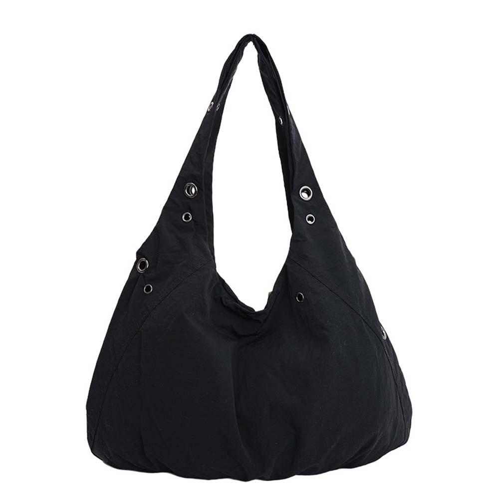 

Large Capacity Eyelet Tote Vest Bag Anti-splash Water Lightweight Solid Color Nyl Handbag Underarm Pouch Commuting Pouch чёрный