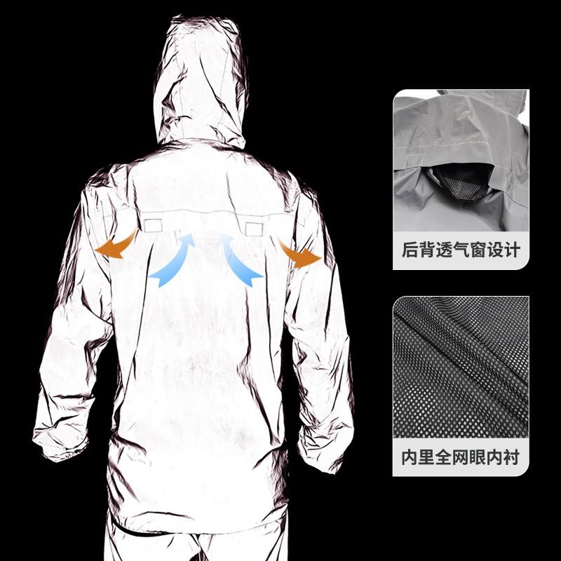 Unisex Cycling Jacket With Full Reflective Strips Windproof Water Repellent Night Running Hiking Mountain Biking