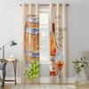 Fall Wine Barrel Retro Curtains for Bedroom Living Room Window Curtain Treatments Blinds Kitchen Home Decor Drapes