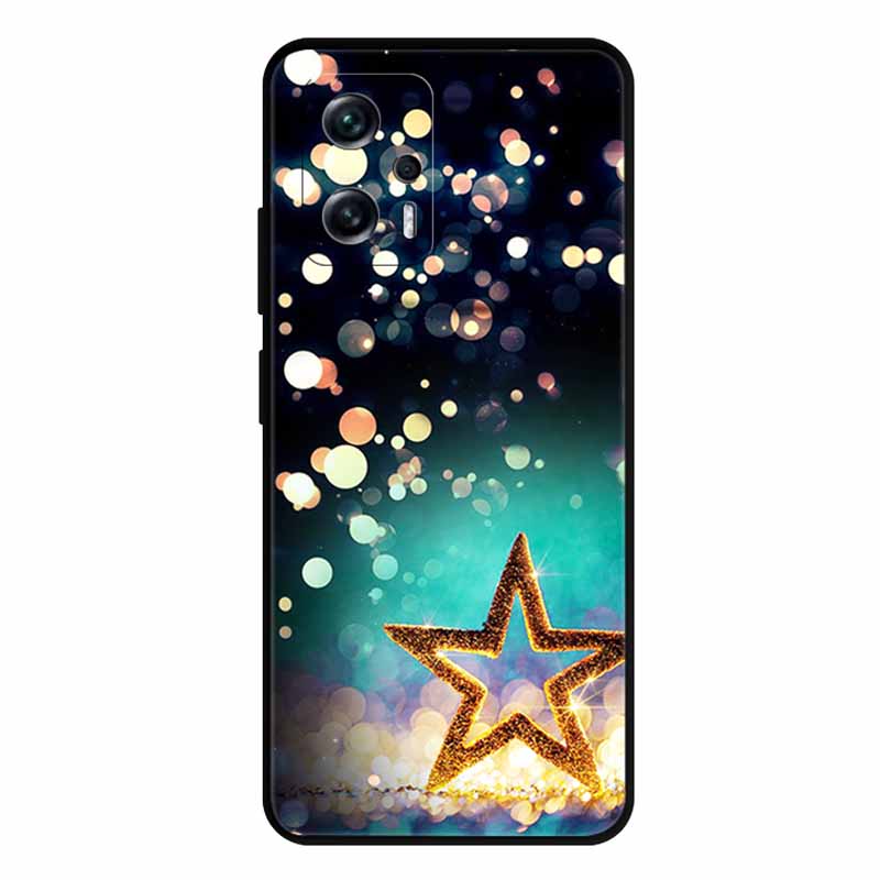 For Xiaomi Poco X4 GT Case X4GT X 4 GT Wolf TPU Silicone Soft TPU Back Cover for Poco X4 GT Para Cartoon Black Edge Fundas Coque