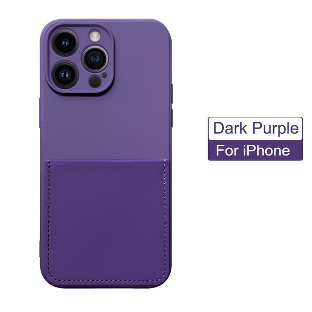 Funda Für Iphone 11 12 13 Mini 14 Pro Max Silikon Fall Flüssigkeit Karte Slot Halter Abdeckung Für Iphone Xr xs X 6 7 8 Plus Se 2022 2020