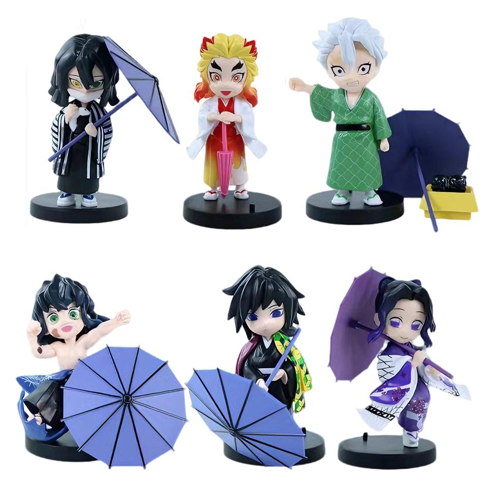 In Stock 12cm Kawaii Demon Slayer Plum Rain Series with Box Handmade Model No Yaiba Kamado Nezuko Action Figure Ornament Gift