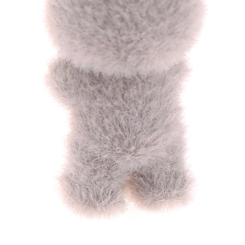 2Pcs Cat Bear Pendant Kawaii 3D Fluffy Flocking Charms Miniature Dolls Keychain Necklace Pendant Diy Crafts Jewelry Make