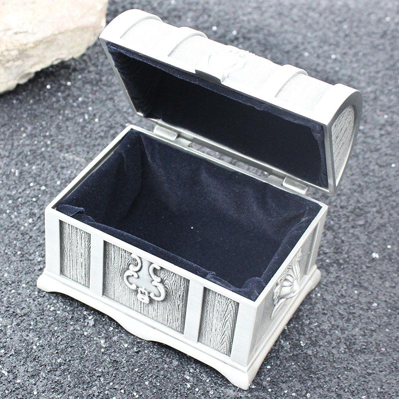Medium European-Style Tin Pirate Treasure Chest for Jewelry or Wedding Gift