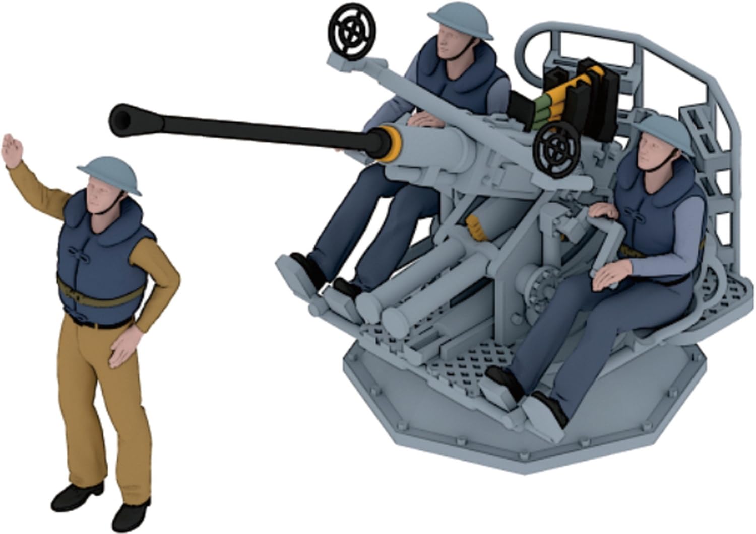 

Triumph Model 1/350 WWII US Navy Bofors 40mm Cannon Early Type with Crew (10 Cannons/40 Figures) Plastic Model Parts TRFP35020 (Ships)
