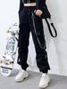 Women's Hip Hop Ankle-Tie Cargo Pants - Trendy Straight-Leg Loose Fit for Spring/Autumn