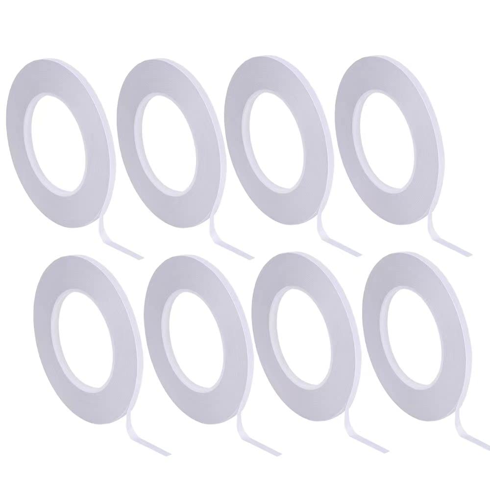 16 Rolls Double-Sided Tape Adhesive Sticky Tapes for Scrapbooking, Photos, Invitation Cards, Paper, DIY Crafts and Office School Stationery Supplies,