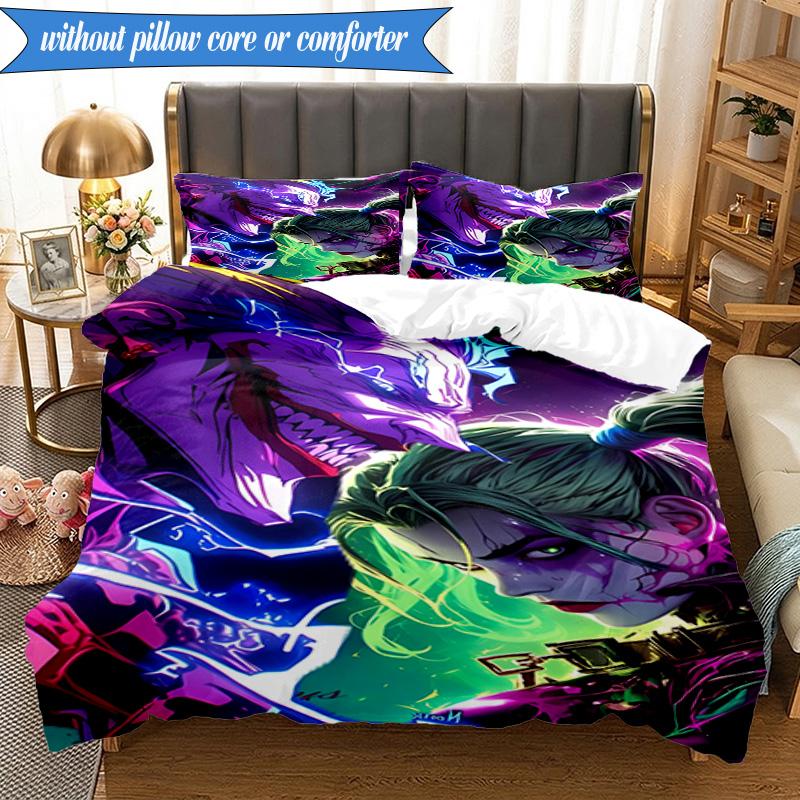 3PCS The clown's Fiery Rise Bedding Set,Including 1pc Duvet Cover And 2pcs Pillowcases Perfect for Bedroom, Dormitory, Fan Christmas gift