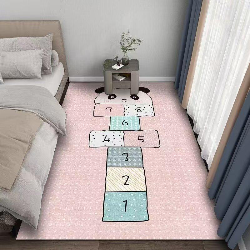 Hüpfspielmatte für Kinder Jungen Mädchen Rutschfeste Cartoon-Spielteppich Baby Krabbeln Wohnzimmerboden Kinderzimmer Dekor Teppich