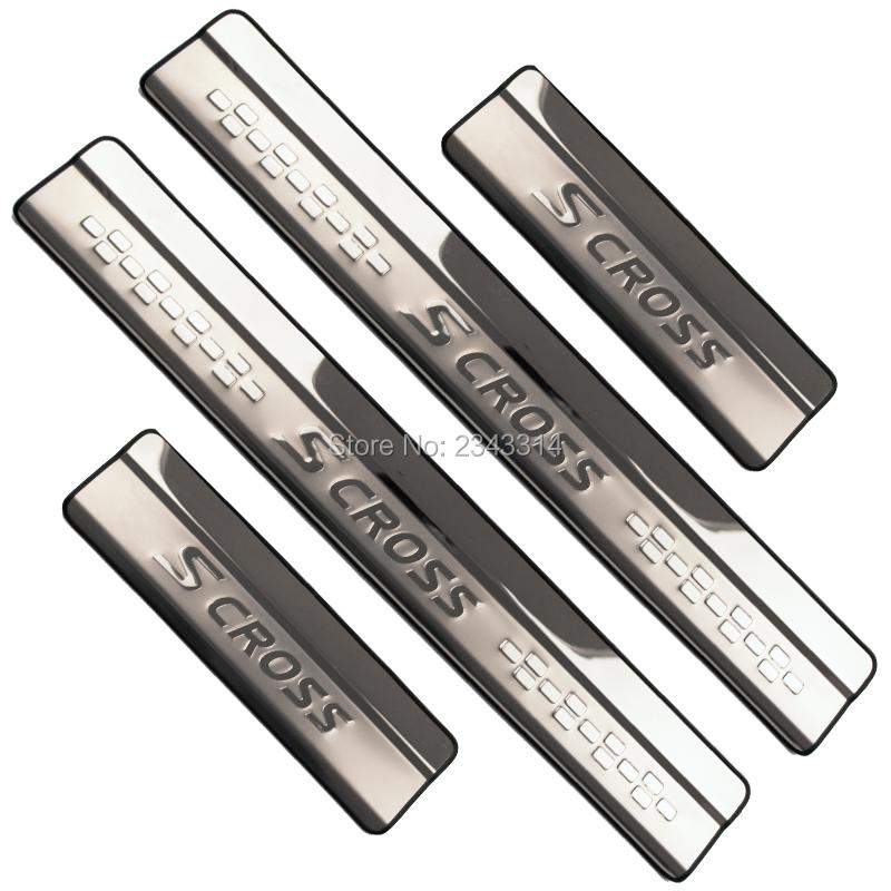For Suzuki SX4 S-Cross SCross 2025 2024  -2014 Stainless Car Door Sill Kick Scuff Plate Protector Trim Styling Accessory