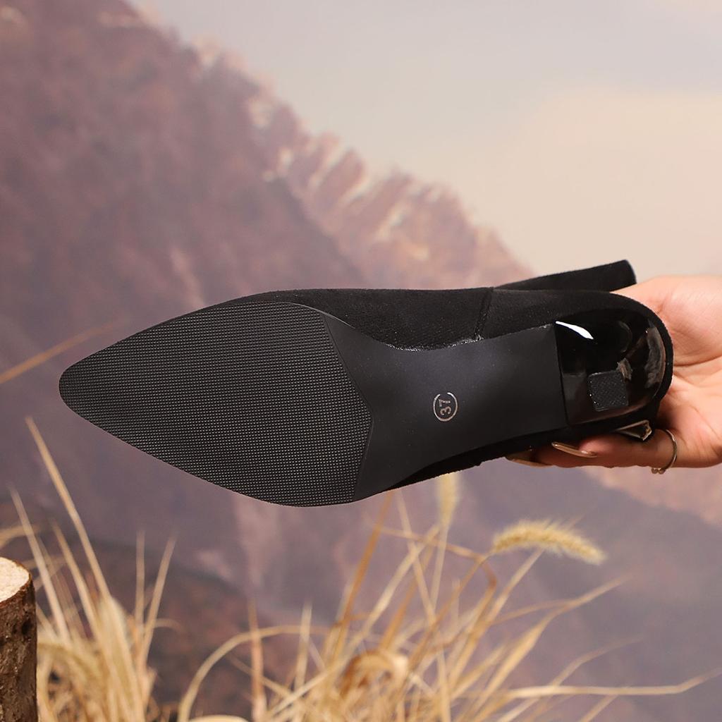 Fashion Aphixta 7cm Thin Heel Women Ankle Boots Modern Stretch Boot Black High Heels Pointed Toe Shoes Woman Boats Botines Para Mujeres