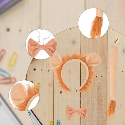 Lion Ears Headband Bowtie and Tail Animal Costume Accessories for Boys Girls
