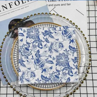 20pcs/Pac 33*33cm 2-Ply Disposable Party Napkin Floral Pattern