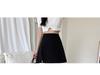 Plus Size Black High-Waist Midi Skirt with Slit - Slimming A-Line Skort for Summer 2024