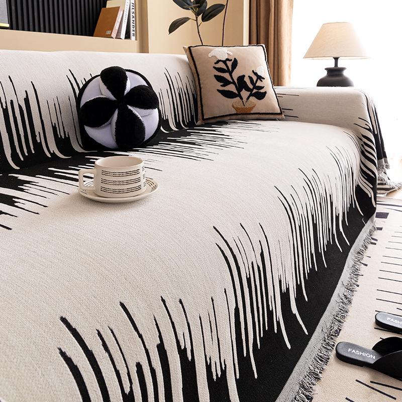Chenier Sofa Towel, Simple, Modern and High-end One-piece Sofa Blanket, Non-slip and Anti-grab Straight Row Sofa Cover Cloth