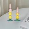Creative European Style Colored Glass Candle Holder Taper Candlesticks Home Decoration Modern Nordic Living Room Decor