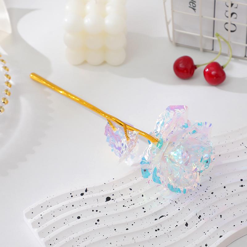 Φωτεινή Ανθοδέσμη με Τριαντάφυλλα από Φύλλο Χρυσού 24Κ: Διατηρημένα Τεχνητά Λουλούδια για την Ημέρα του Αγίου Βαλεντίνου, την Ημέρα της Μητέρας και τα Γενέθλια