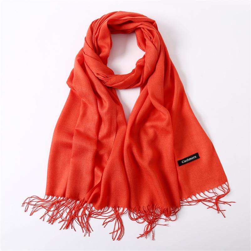 Women's Solid Color Faux Cashmere Scarf, Lightweight Shawl for Spring/Summer & Warm Autumn/Winter Malaysian Headscarf.