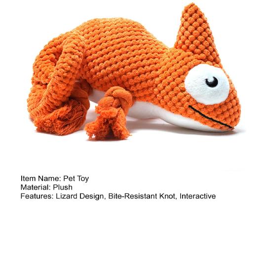 Pet Toy Lizard Shape Bite-Resistant Knot Interactive Dog Chew Toy Relieves Boredom Puppy Teething