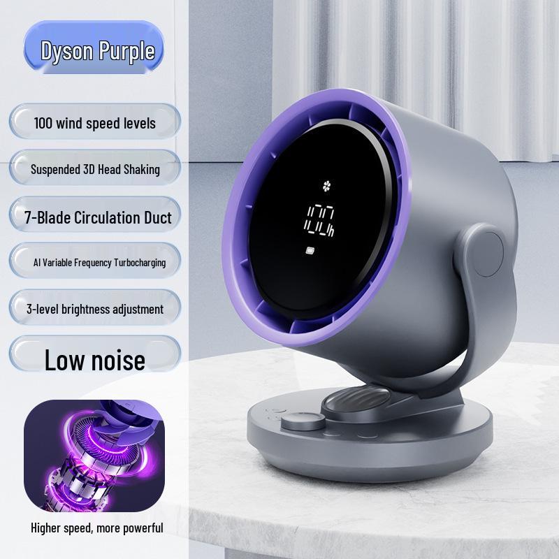 2025 Bladeless Mini Turbine Desktop Air Circulator Fan - Silent, USB Brushless Electric Fan. 176.5 x 145.5 x 210 mm