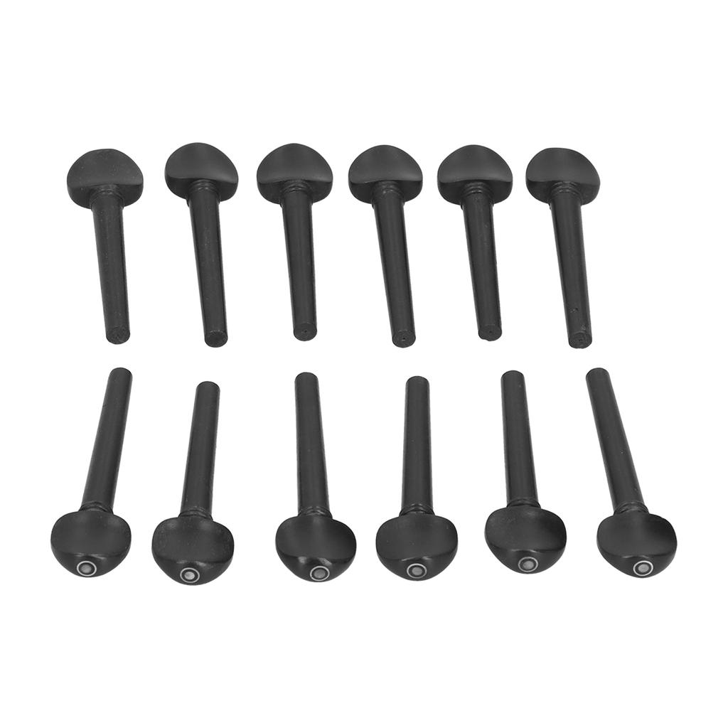 12 stk Ebony Peg 8,7 cm Tre Tuning Erstatningstilbehør med Fisheye for Oud Fiolin Fiddle
