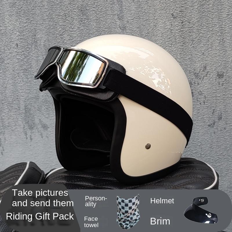 500TX Vintage Motorcycle Open Face Helmet Japan Technology Fiberglass Scooter Motorbike Riding Jet Casque Moto Casco