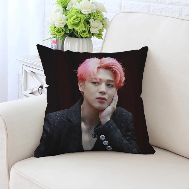 Custom Pillowcase P-Park Jimins Double-sided Printed Sofa Cushion Cover Office Chair Waist Cushion Headboard Cushion 40x40cm
