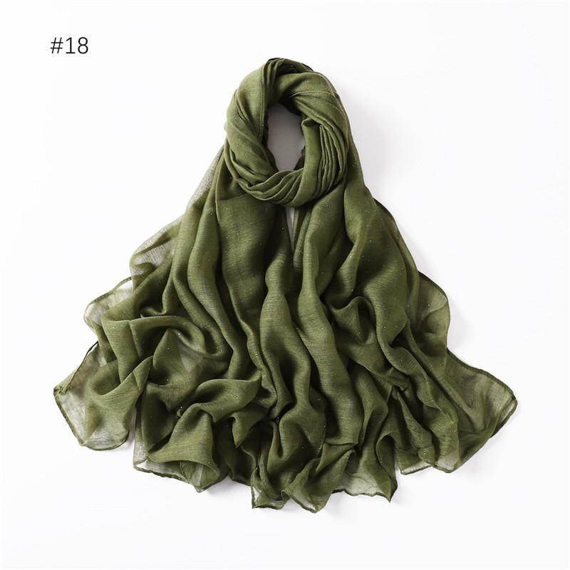 Plain Oversized Shiny Glitter Cotton Viscose Hijab Scarf Lady Solid Shimmer Wraps and Shawls Pashmina Musulman Headband 180*90Cm