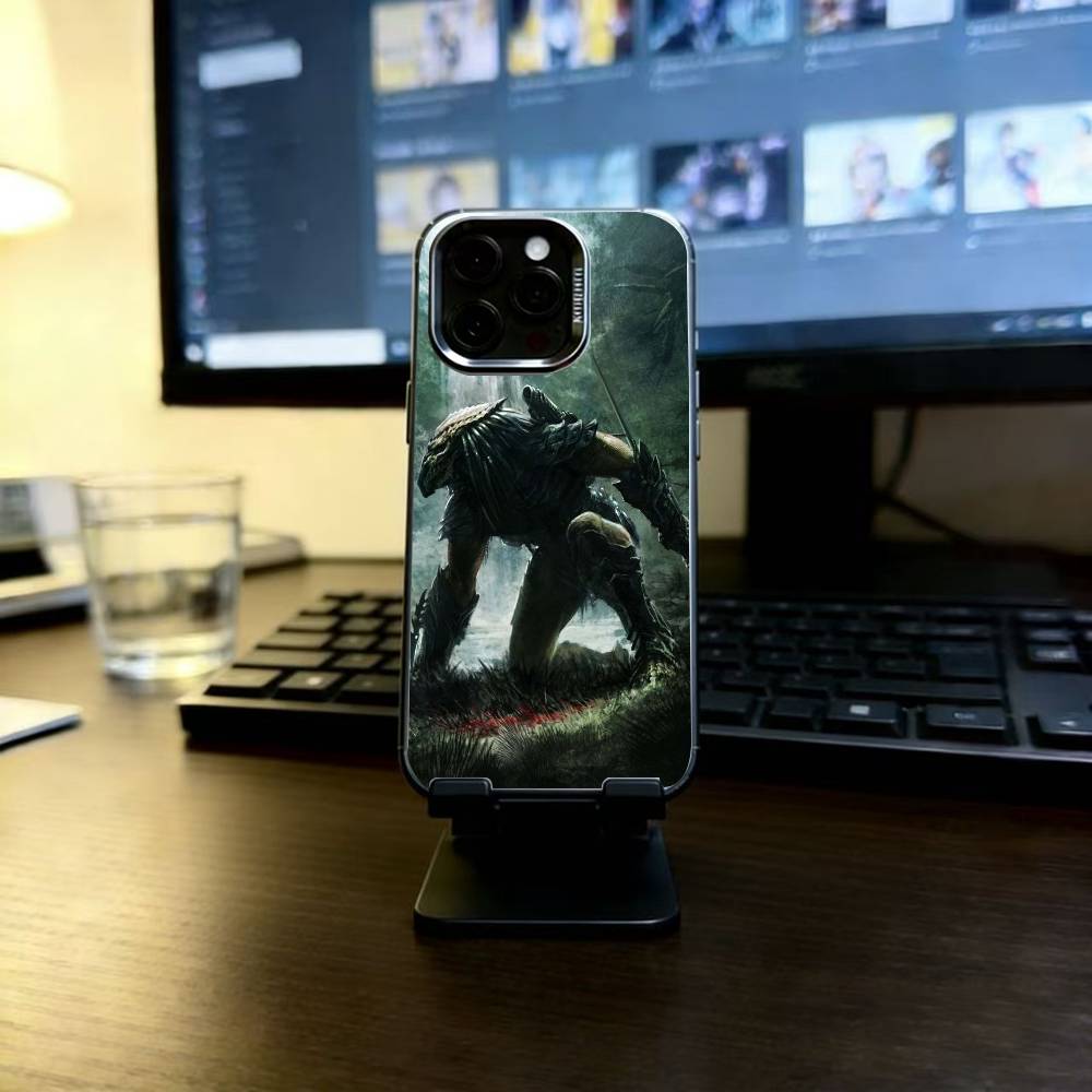 The P-Predator Phone Case For iPhone 17,16,15,14,13,12,11 Plus,Pro Max,XS,Colored Silver Plated Inside Cover