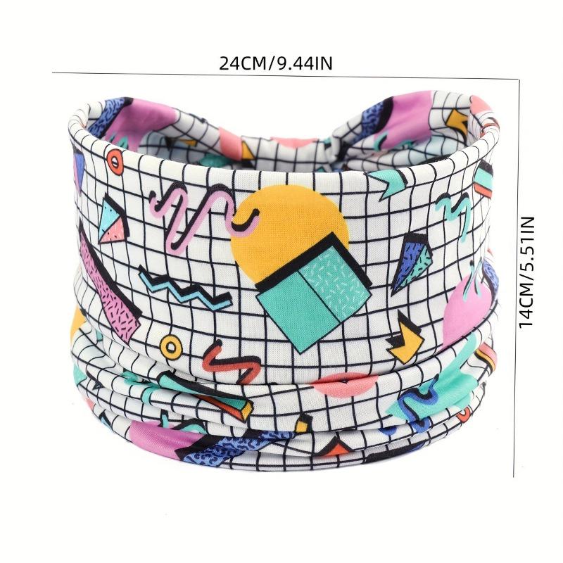 Bohemian Mandala Blume Stirnband: Elastische, atmungsaktive, schweißabsorbierende Damen Kopfbedeckung mit breiter Krempe