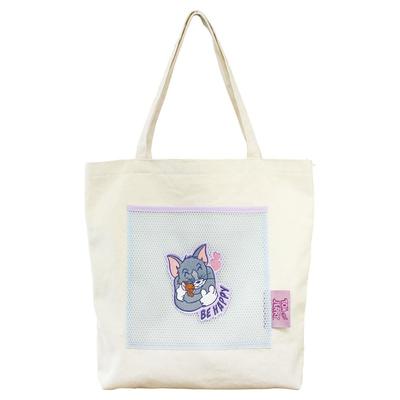 Tees Factory Tom and Jerry Mesh Pocket Tote Blue TJ-5527228BL