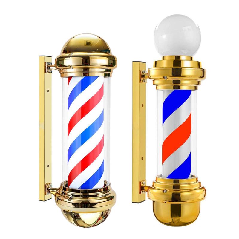 Barber Light Pole Red Blue White Rotating LED Stripes Light for Hair Salon