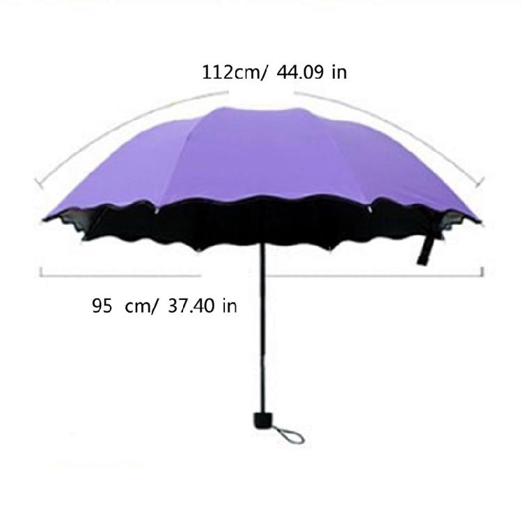Blühender im Wasser Regenschirm 3-fach faltbare Sonnenschirme Tragbare Sonnenschirme für Reisen und Outdoor-Aktivitäten Damengeschenk