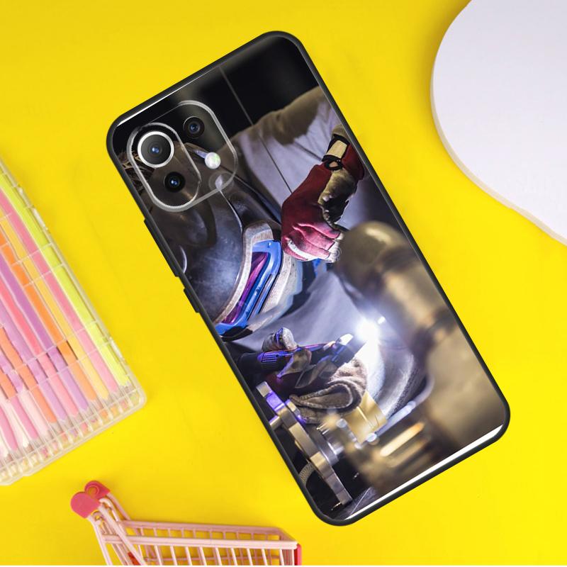 Welder Welding Hot Metal Worker Cover For Xiaomi 13 14 Ultra 11T 12T 13T 14T Pro POCO X7 Pro X3 X5 F3 F5 F6 M6 X6 Pro Case
