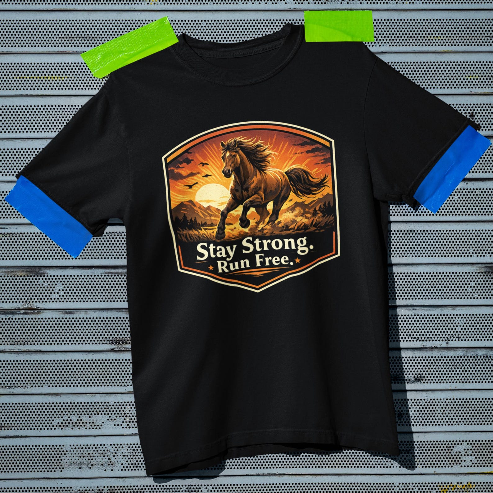 Stay Strong Run Free Horse Shirt | Inspirational Western Tee | Comfort Colors 1717 2XL