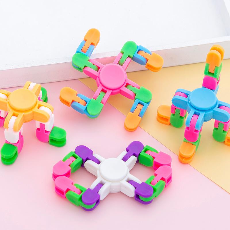 Diy Deformable Chain Fidget Spinner Stress Relief Decompression Toy Parent-Child Games Desk Toy For Kids Birthday Party Gifts