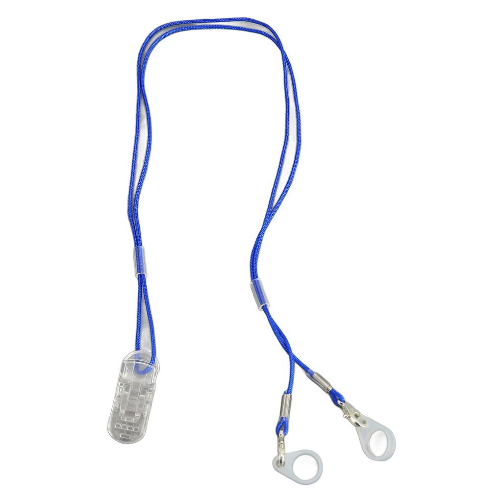Hörgerätehalter, transparenter Clip, blaues Seil, Nylon, einfache Befestigung, Hörgeräte-Lanyard für Gartenarbeit, sp
