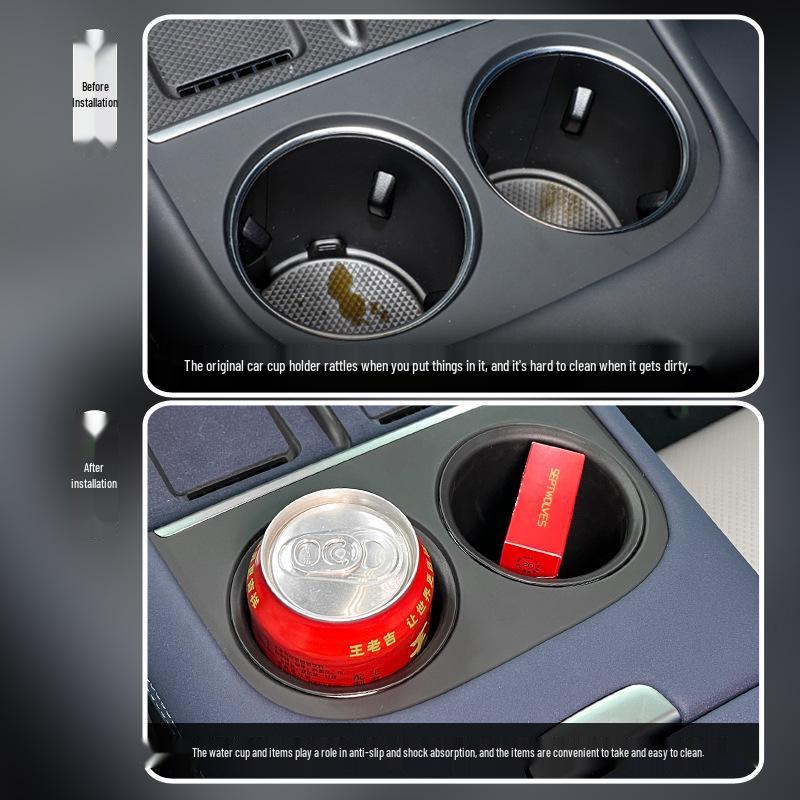 Compatible 23-24 XPeng G6 Center Console Cup Holder Anti-Slip Car Interior Decoration Cover.