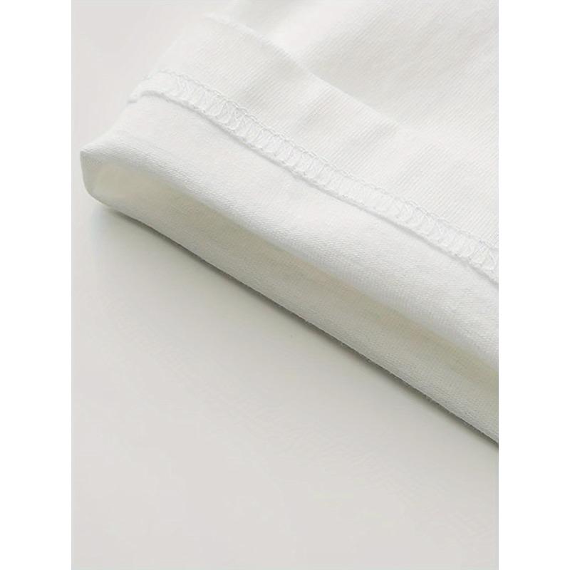 European Size 1pc, Short Sleeved Front Printed Short Sleeved T-Shirt Top, Comfortable And Breathable Fabric, Casual Sports Style