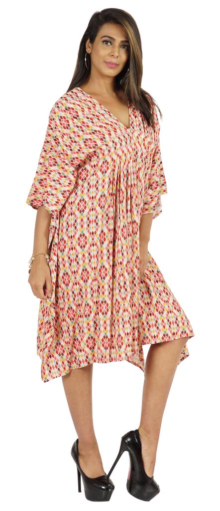 Moomaya Womens Short Kaftan Cover Up Night Dress Kaftan Gown Kimono