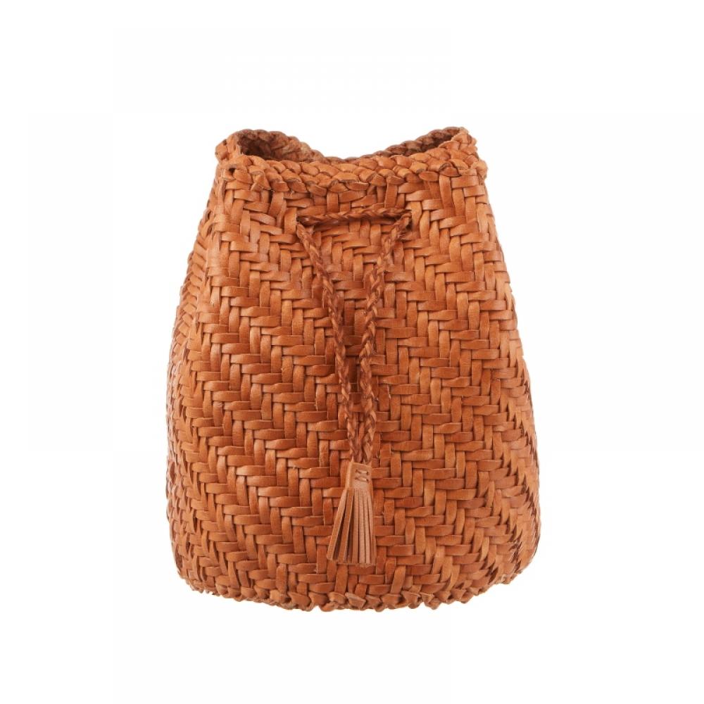 Dragon Diffusion 8838 Cuoio Pom Pom Double Jump Shoulder Bag