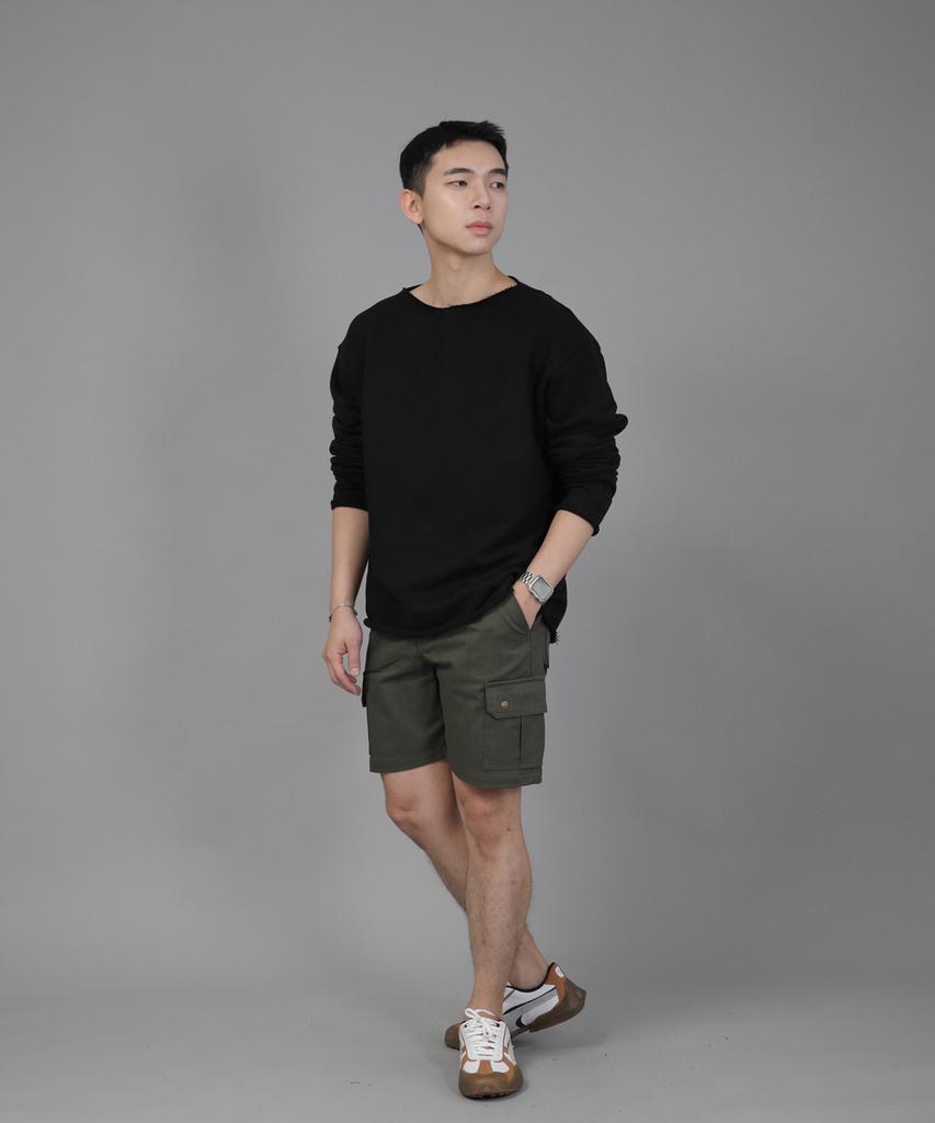 Seinteukeulu Heavy Terry Grunge Sweatshirt Hgs-802 Black