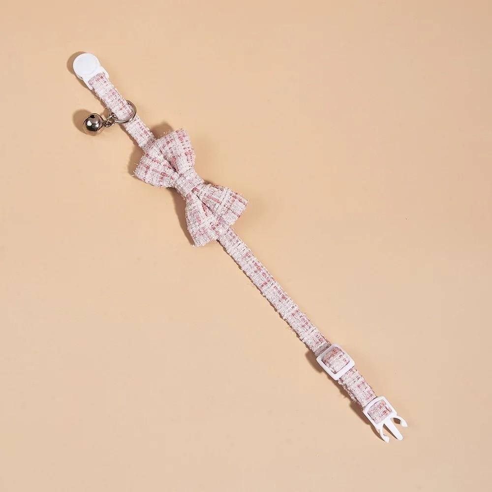 Cute Adjustable Cat Collars with Bell Removable Bowtie Puppy Collar Plaid Pattern Plaid Cat Collar for Kittens and Puppy