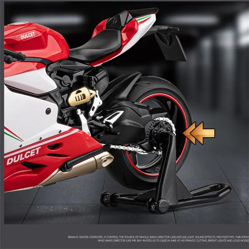 1:12 1199 Panigale Alloy Racing Motorcycle Model Diecast Metal Toy Street Sports Motorcycle Model Sound and Light Childrens Gift